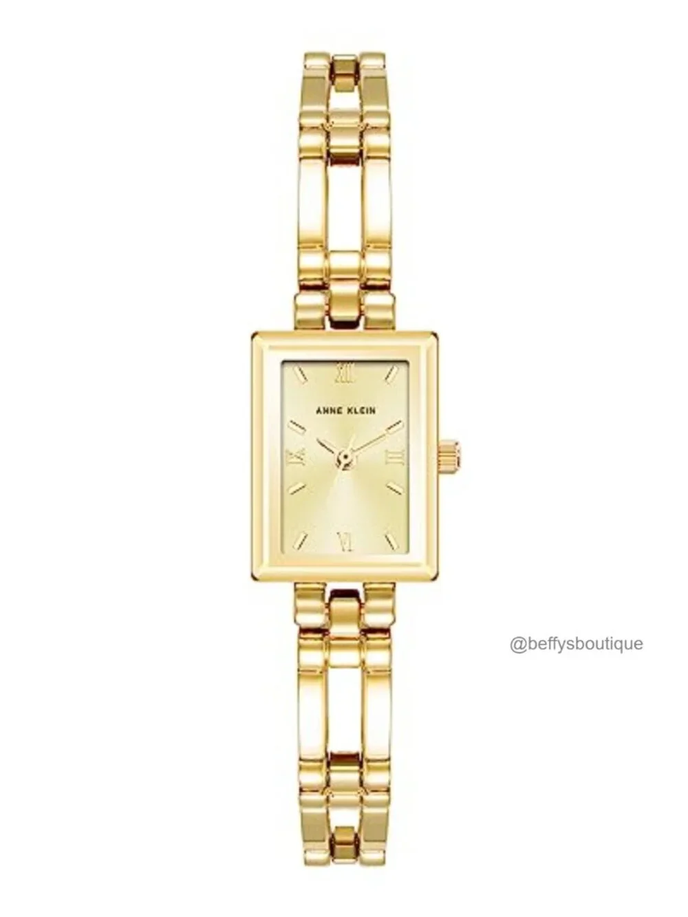 Anne Klein Gold-Tone Crystal Bracelet Watch Japanese Quartz